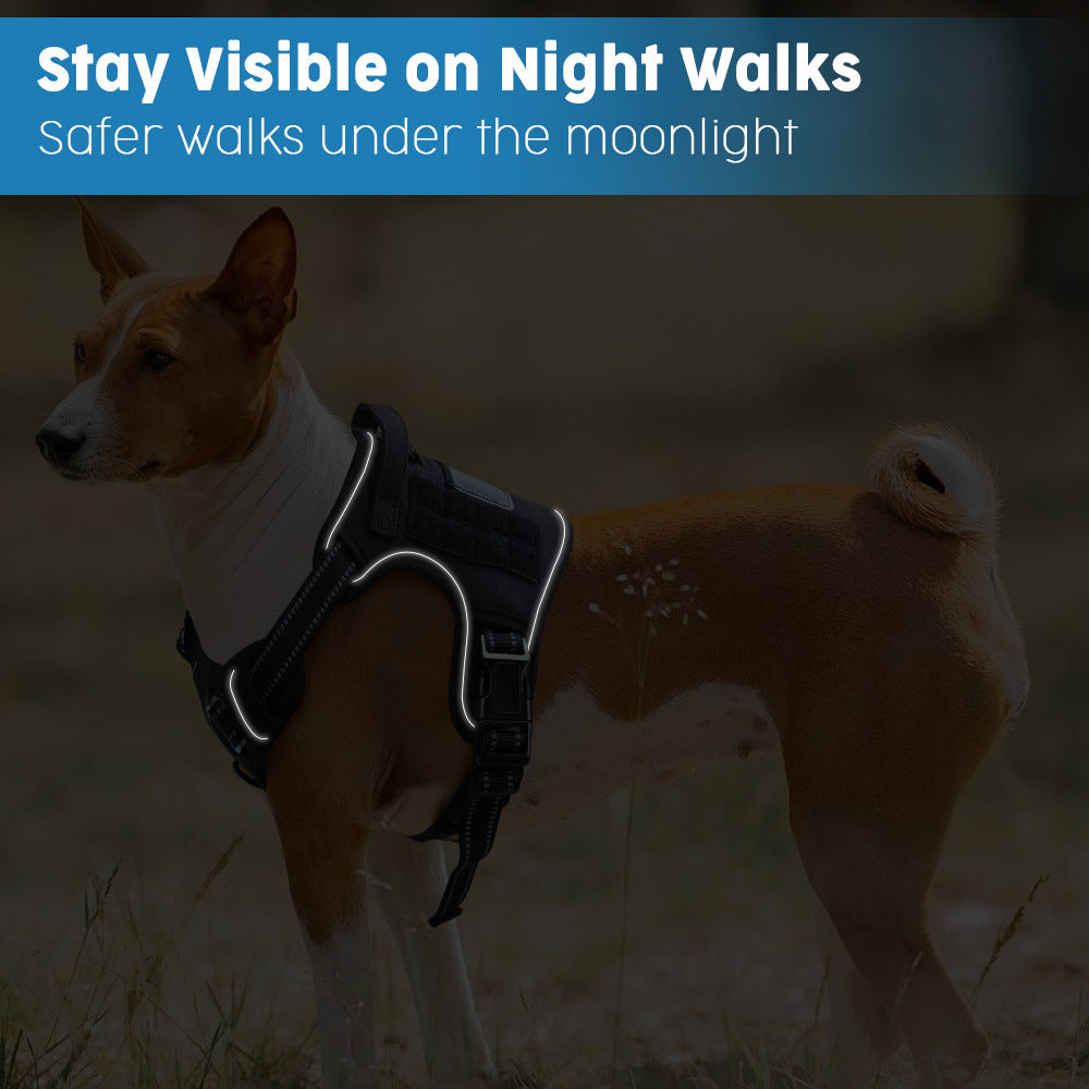 Siopsrl | Padded no-pull tactical dog harness with sturdy handle and reflective trim Siopsrl