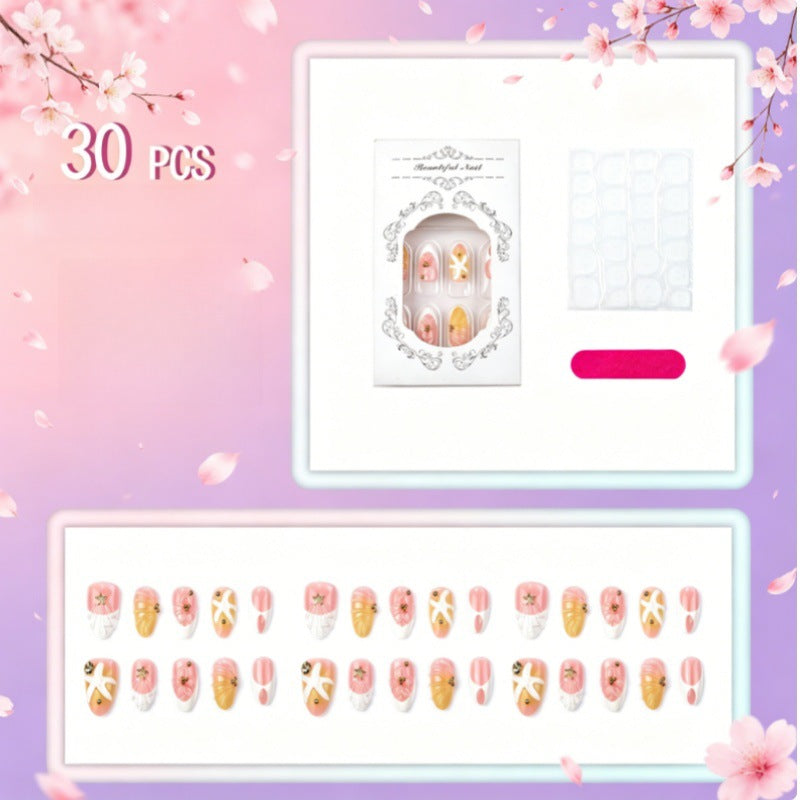 Siopsrl | Artistic Press-On Nail Set with Unique Summer Designs Siopsrl