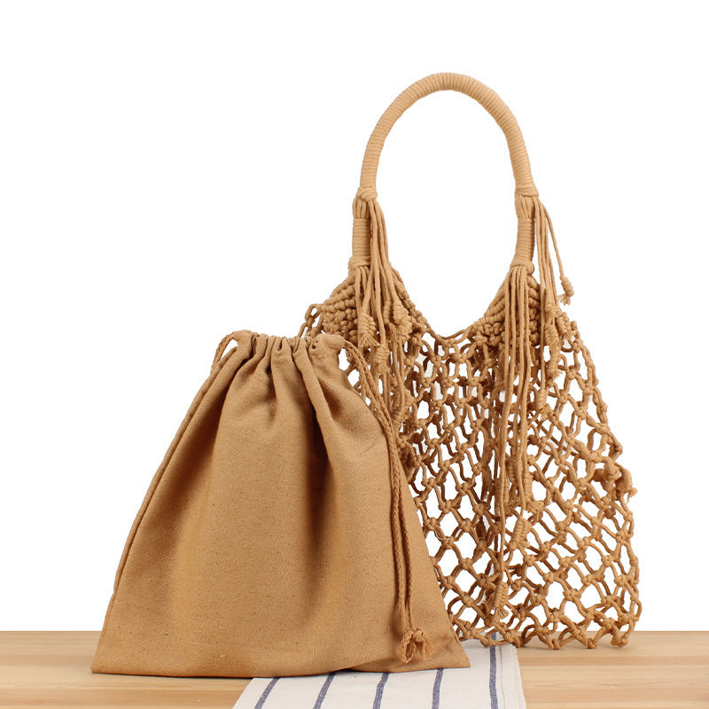 Siopsrl | Macrame Tote Bag with Inner Pocket Siopsrl
