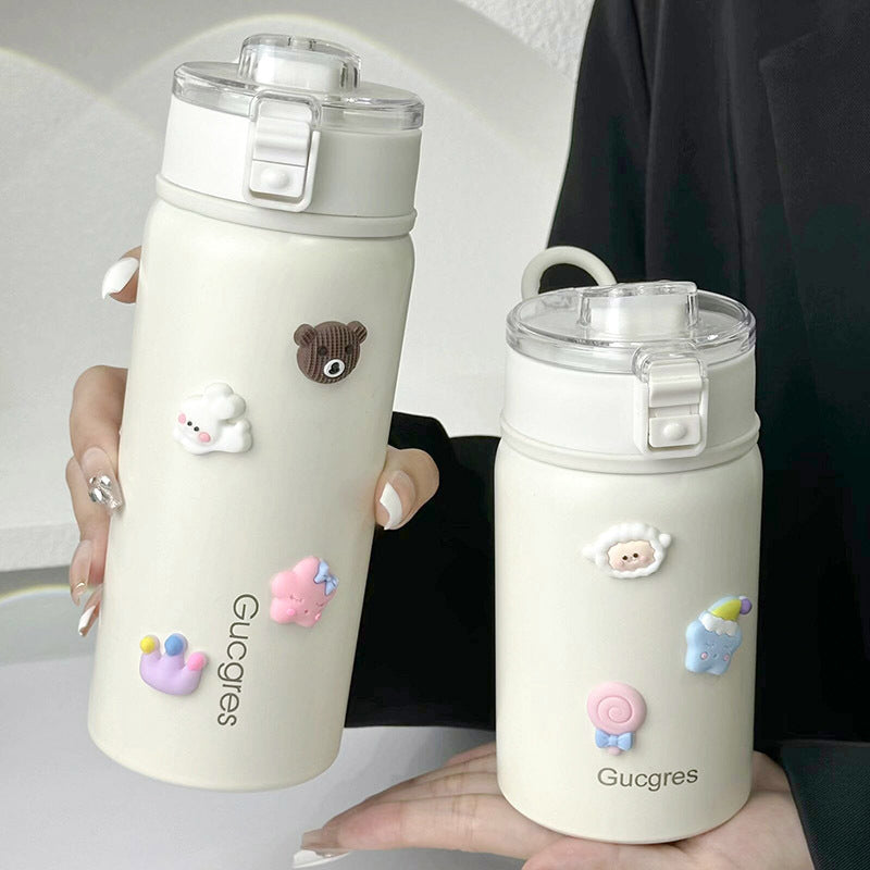 Siopsrl | Women's Insulated Drinking Bottle with Secure Flip Closure and Playful Design Siopsrl
