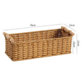 Rectangular Woven Storage Basket with Wooden Handles