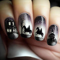 Siopsrl | Artificial nails with mysterious winter landscape design Siopsrl