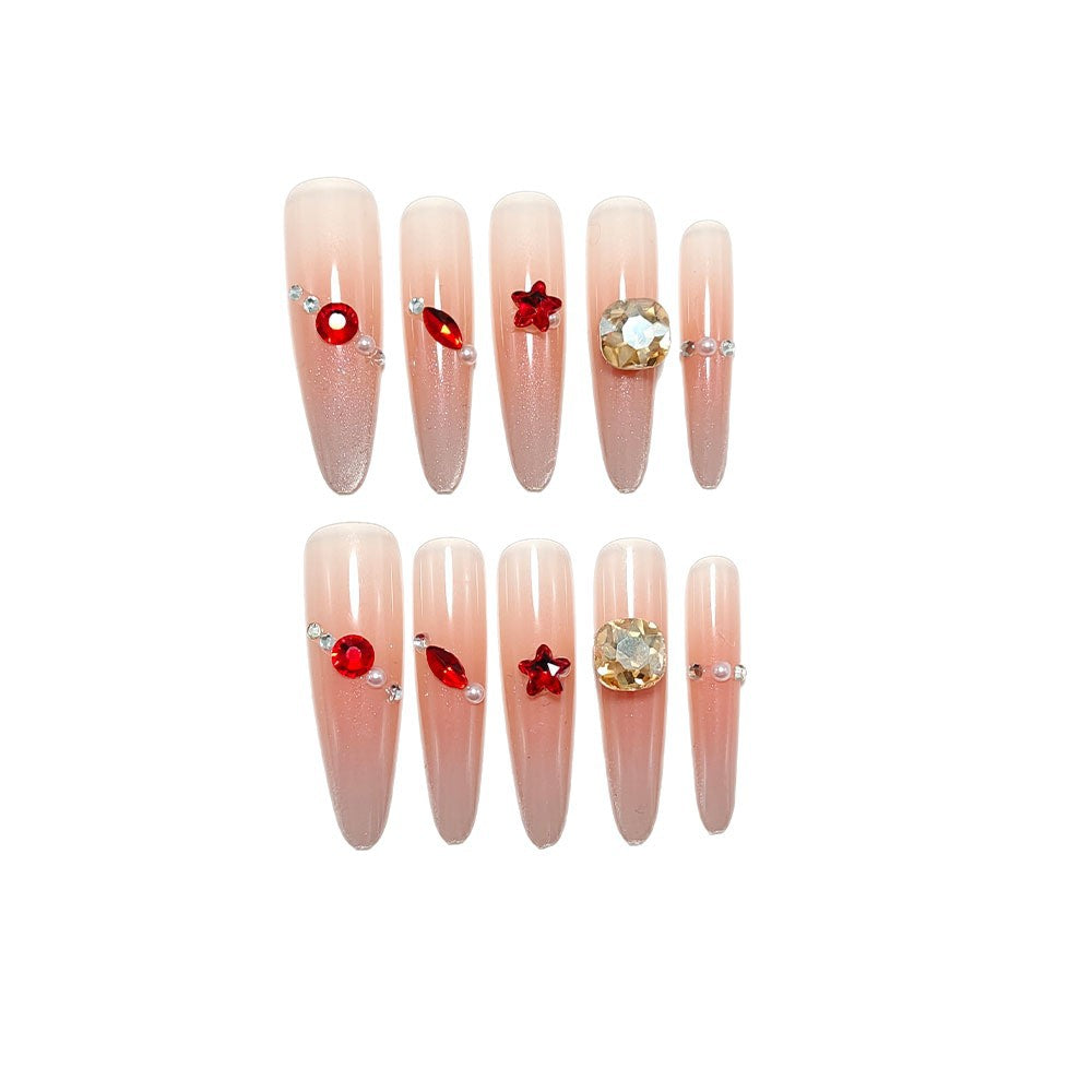 Siopsrl | Sparkling artificial nails with decorative rhinestones Siopsrl