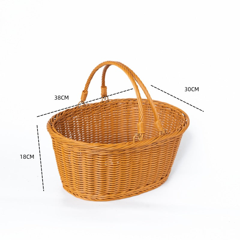 Ladies Handmade Woven Shopping Basket Siopsrl