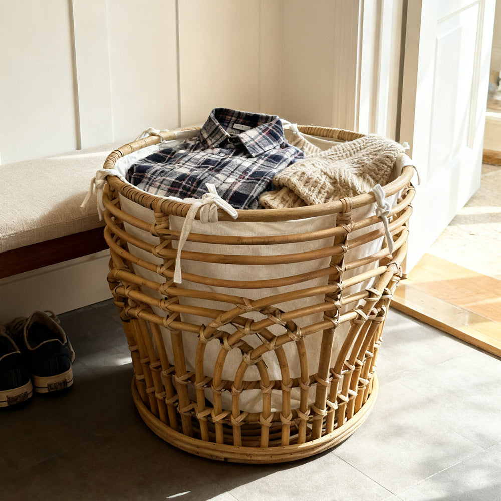 Handcrafted storage basket with fabric insert Siopsrl