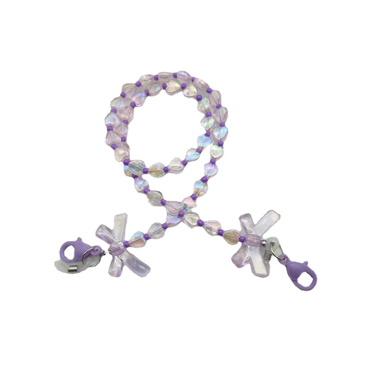 Siopsrl | Fashionable glasses holder chain with heart and flower motifs Siopsrl