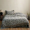 Bedding set made of cotton-linen with floral vintage print