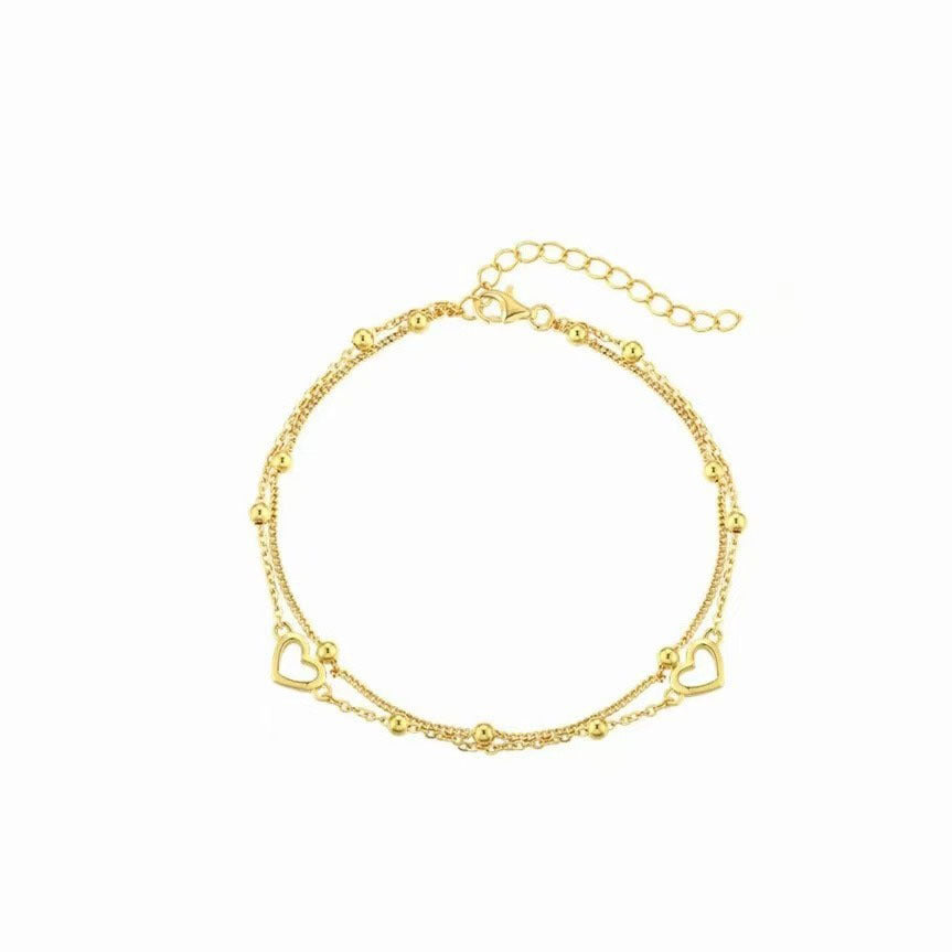 Siopsrl | Heart Charm Layered Bracelet Siopsrl