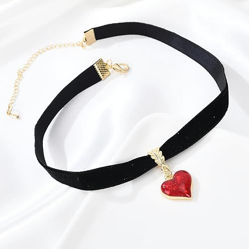 Siopsrl | Velvet Heart Charm Choker Siopsrl