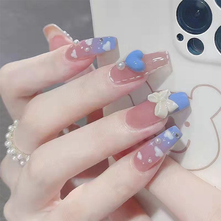 Siopsrl | Artificial Glamorous Heart Nail Tips Siopsrl