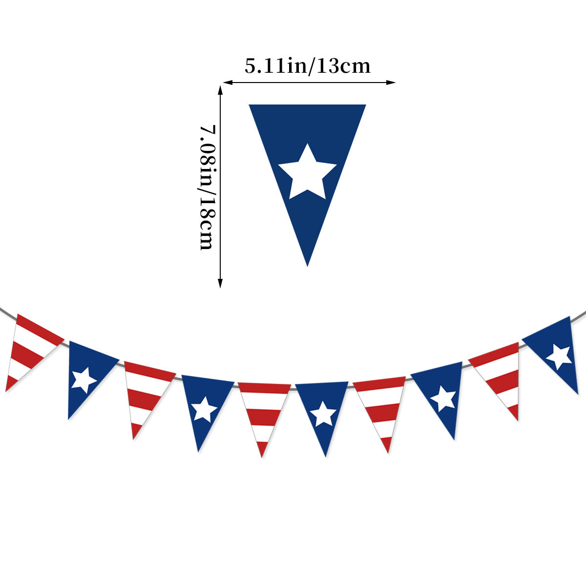 Siopsrl | Unisex nan bunting with star motifs and stripes, weatherproof polyester party decoration Siopsrl