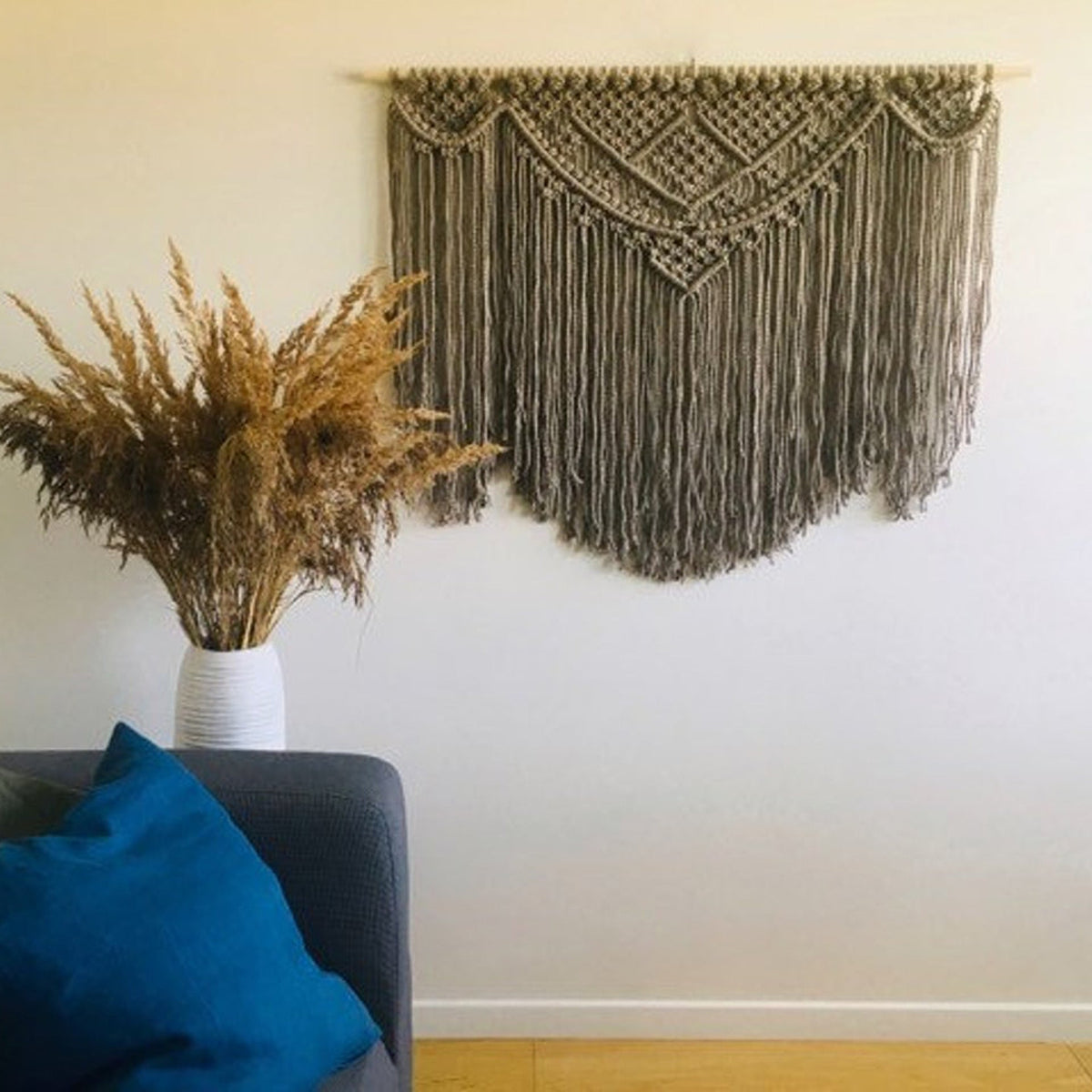 Macrame Wall Tapestry with Artistic Fringes Siopsrl
