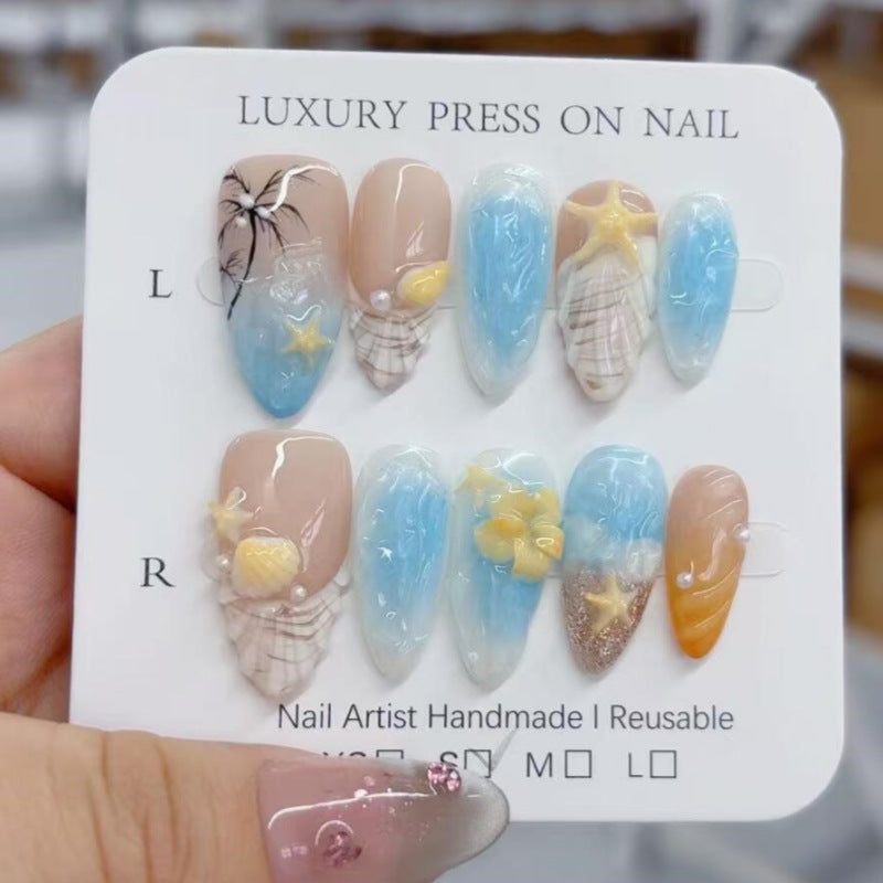 Siopsrl | Nature-Themed Artistic Press-On Nail Set Siopsrl