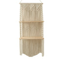 Macrame Wall Shelf with Natural Wooden Shelves Siopsrl