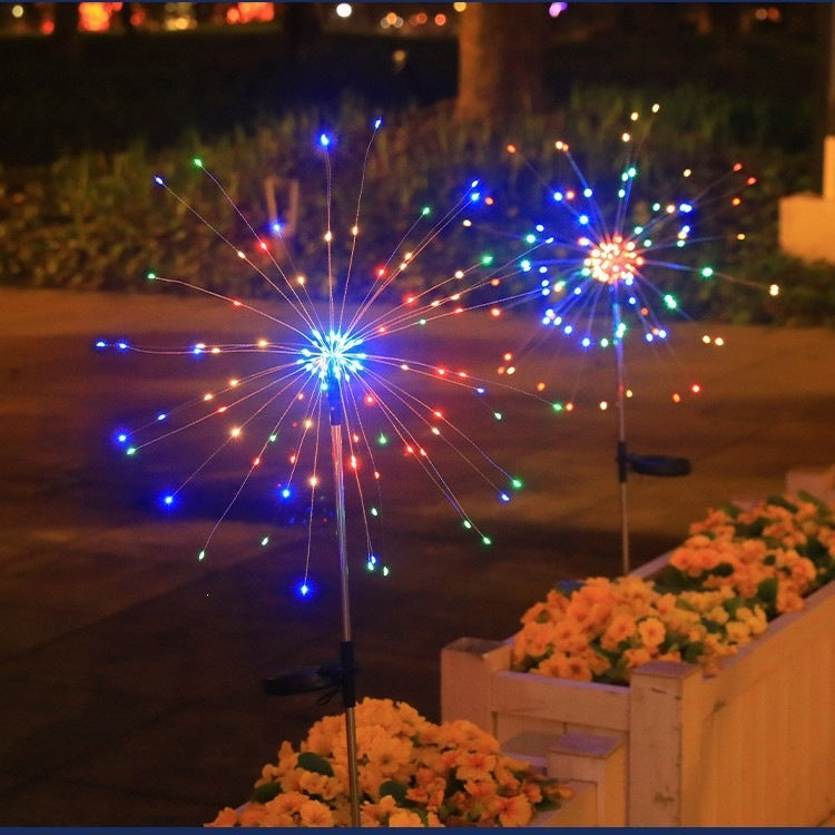 Solar Firework Garden Stake LED Starburst Light With Telescoping Stainless Stake Siopsrl