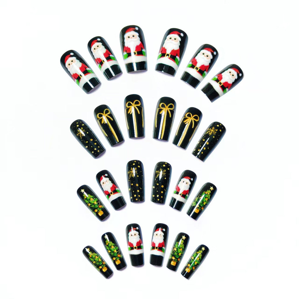 Siopsrl | Artificial nails with festive Christmas motif Siopsrl