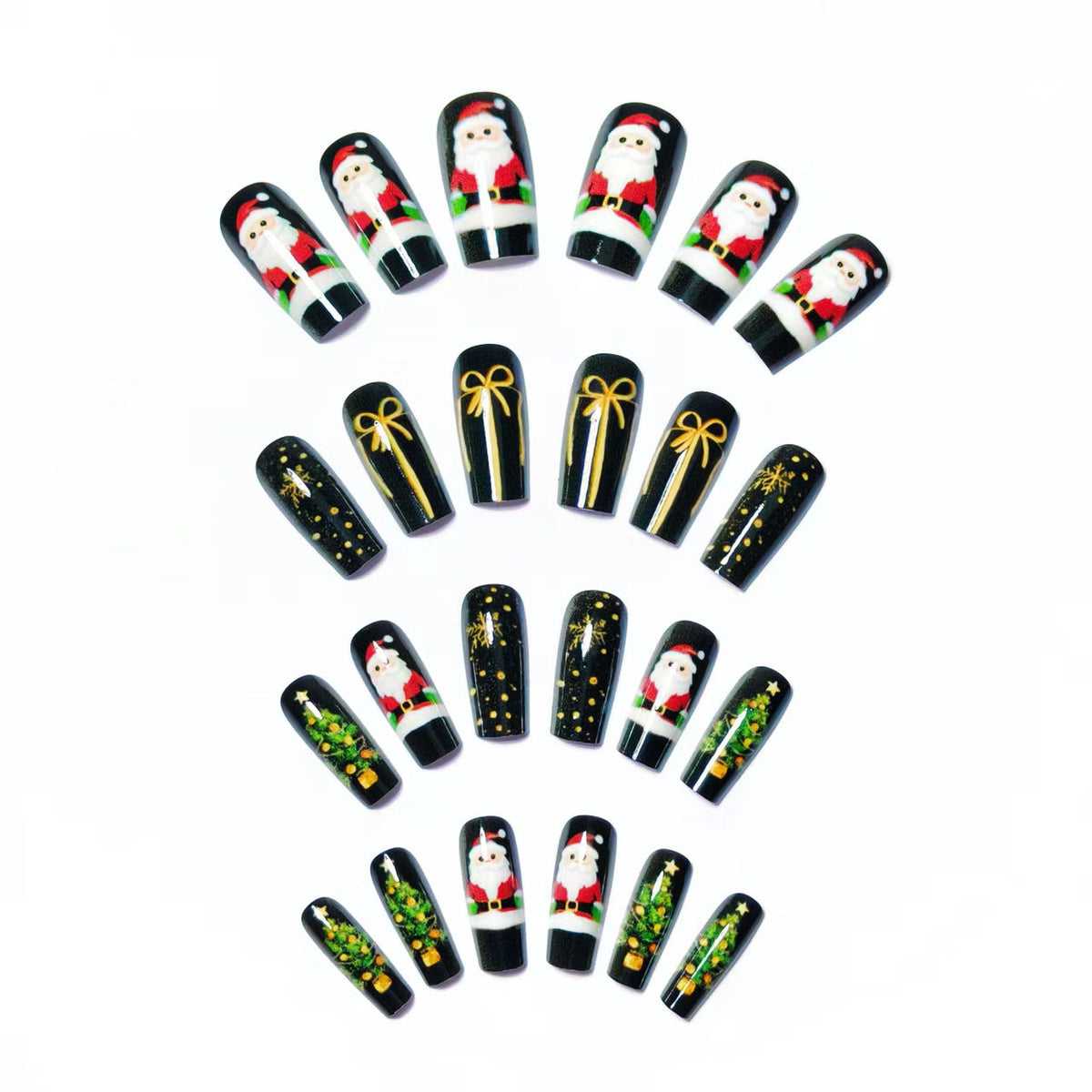 Siopsrl | Artificial nails with festive Christmas motif Siopsrl