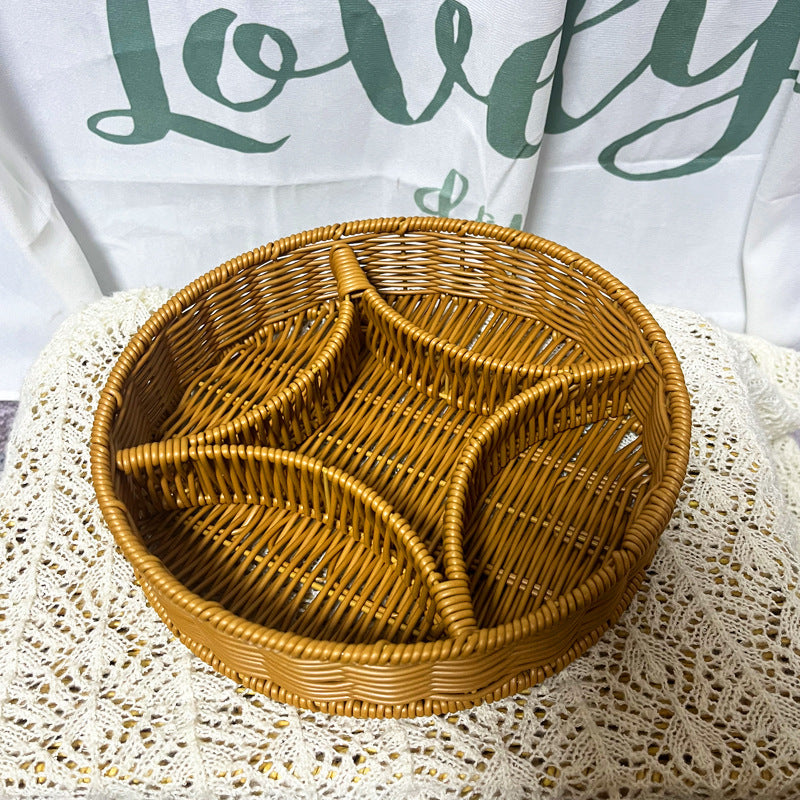Women's leather storage basket with compartments Siopsrl