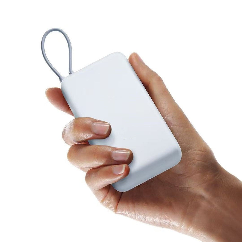 Siopsrl | Compact portable High-capacity power bank with integrated charging cables and matte soft-touch finish Siopsrl