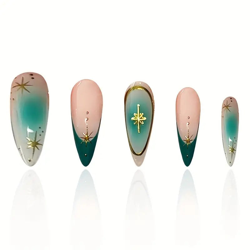 Siopsrl | Elegant Stiletto Nail Art Extensions with Decorative Elements Siopsrl