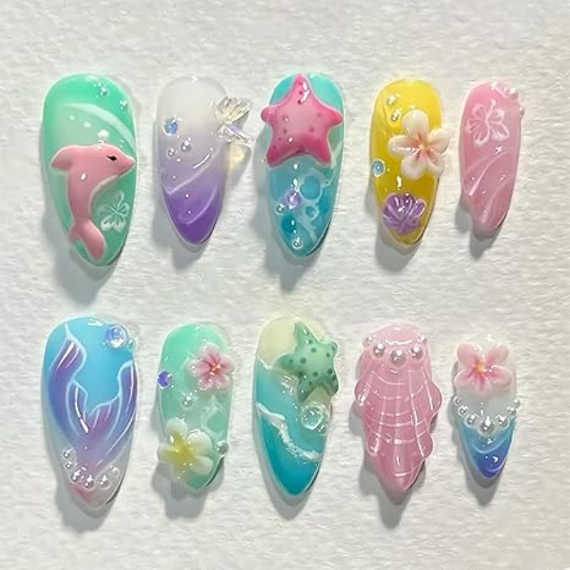Siopsrl | Nature-Themed Artistic Press-On Nail Set Siopsrl