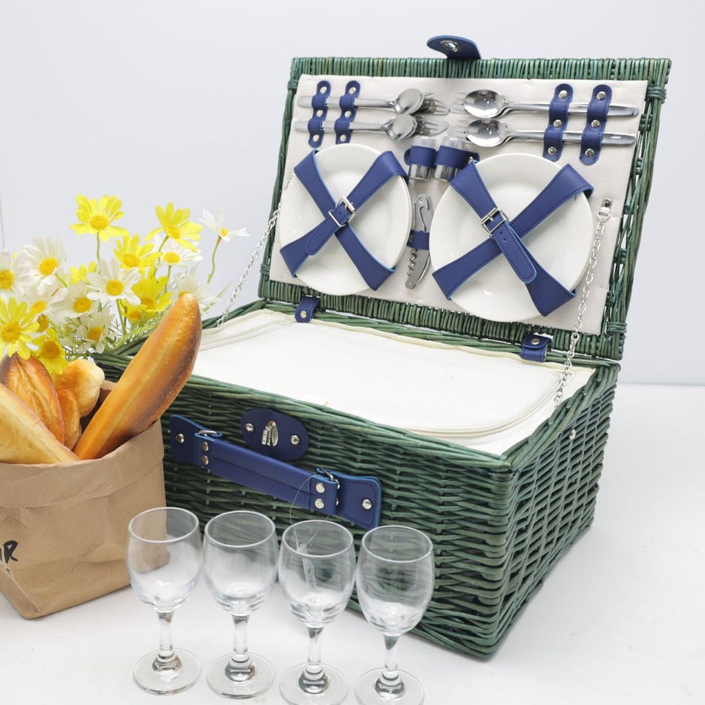 Ladies picnic basket with dish set and carrying shoulder strap Siopsrl