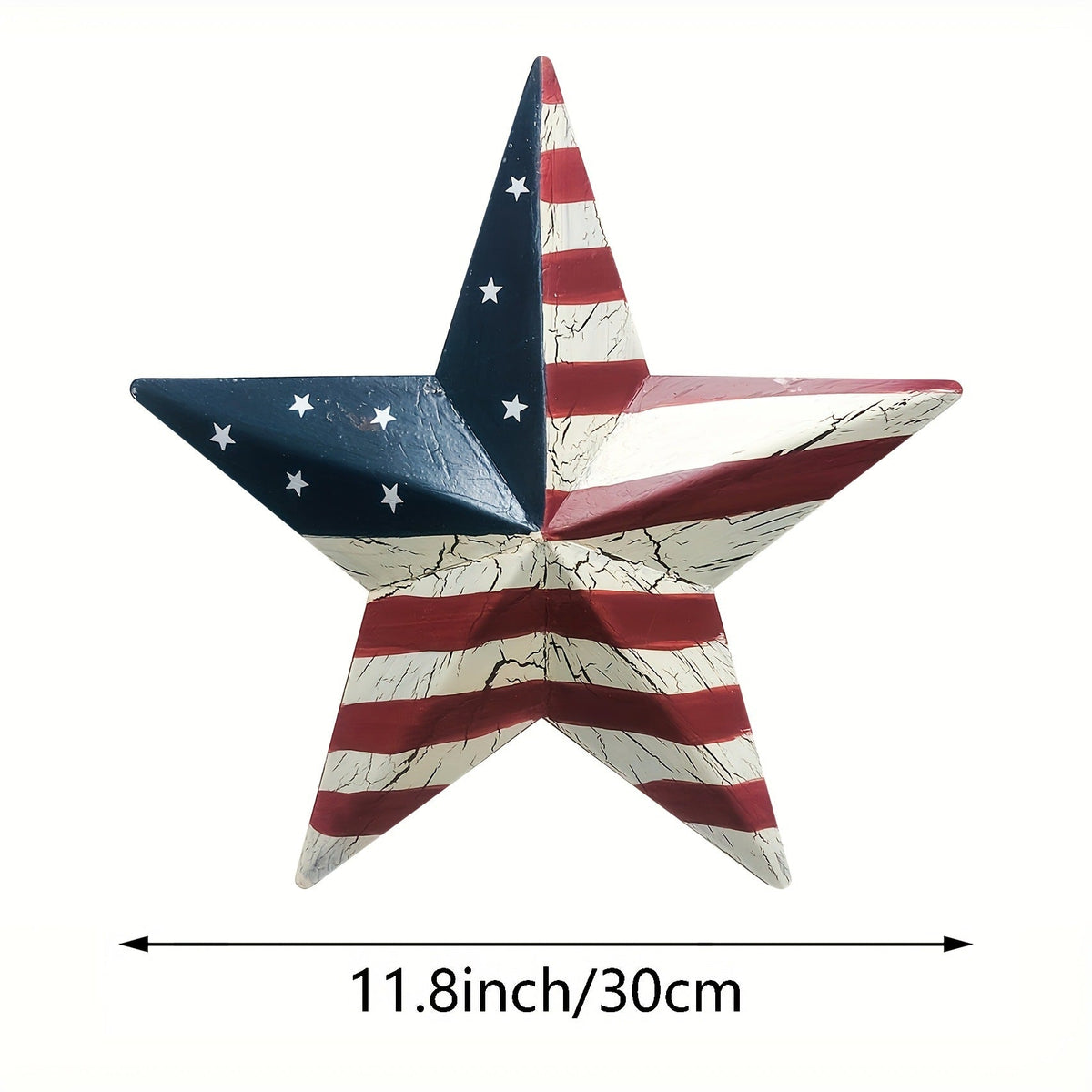 Siopsrl | Unisex 3D metal wall star with vintage crack effect and hanging hole Siopsrl