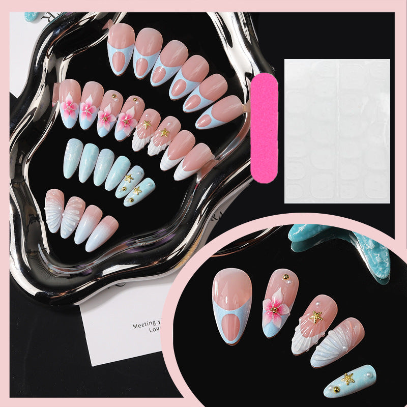 Siopsrl | Artistic Sea-Inspired Press-On Nail Set Siopsrl