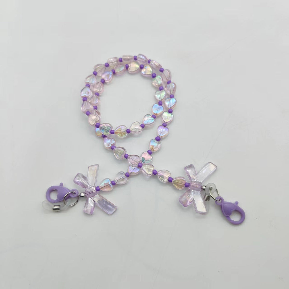 Siopsrl | Fashionable glasses holder chain with heart and flower motifs Siopsrl