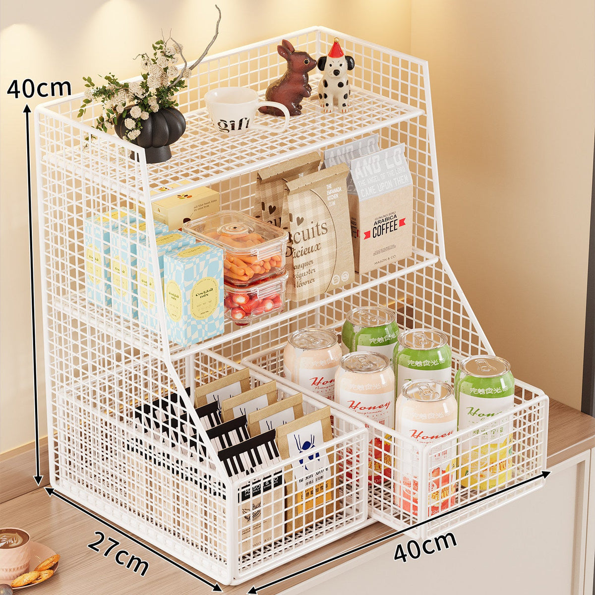 Rustic Two-Tier Storage Shelf Siopsrl