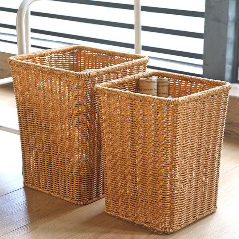 Rectangular Handwoven Wicker Waste Bin Siopsrl
