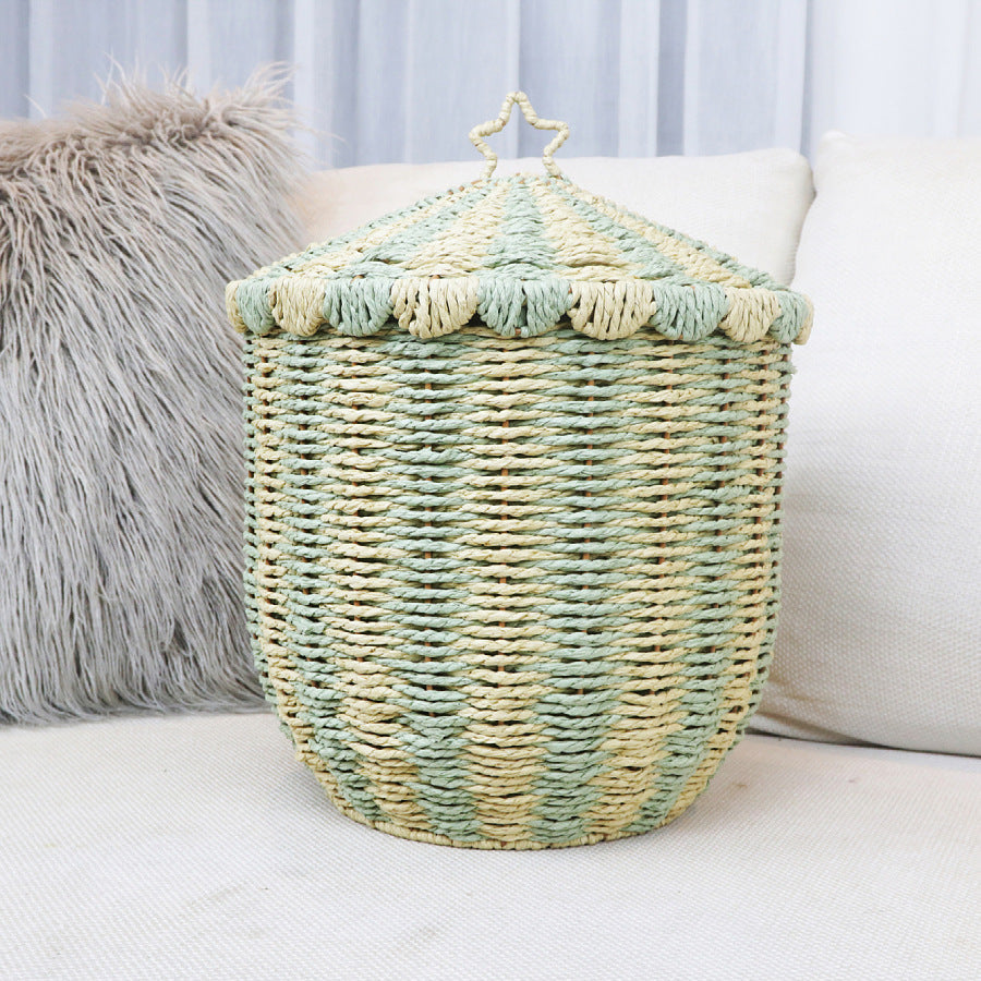 Basket with lid and decorative design Siopsrl