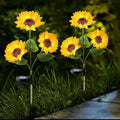 Lifelike Sunflower LED Garden Stake With Dusk-To-Dawn Sensor And Weatherproof Ground Spike Siopsrl