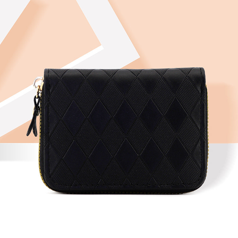 Siopsrl | Elegant Diamond-Patterned Zip Wallet