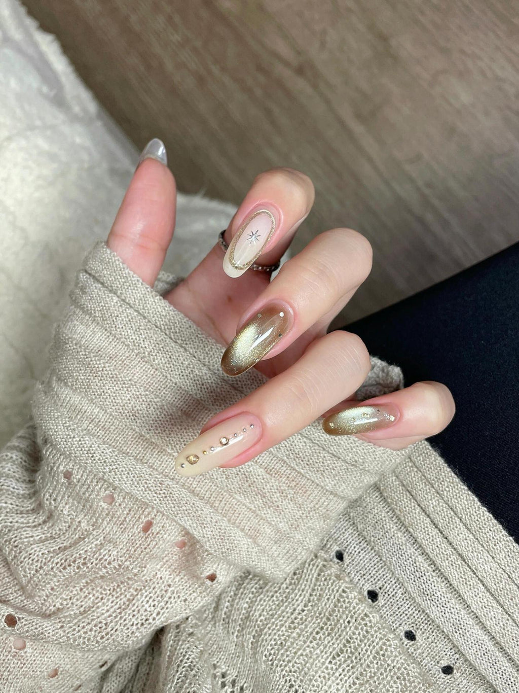 Siopsrl | Artificial nails with glitter and star design Siopsrl