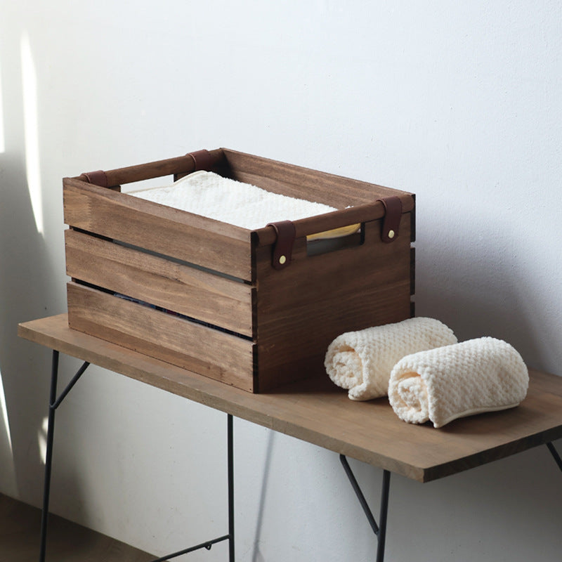 Elegant storage basket made of solid wood Siopsrl