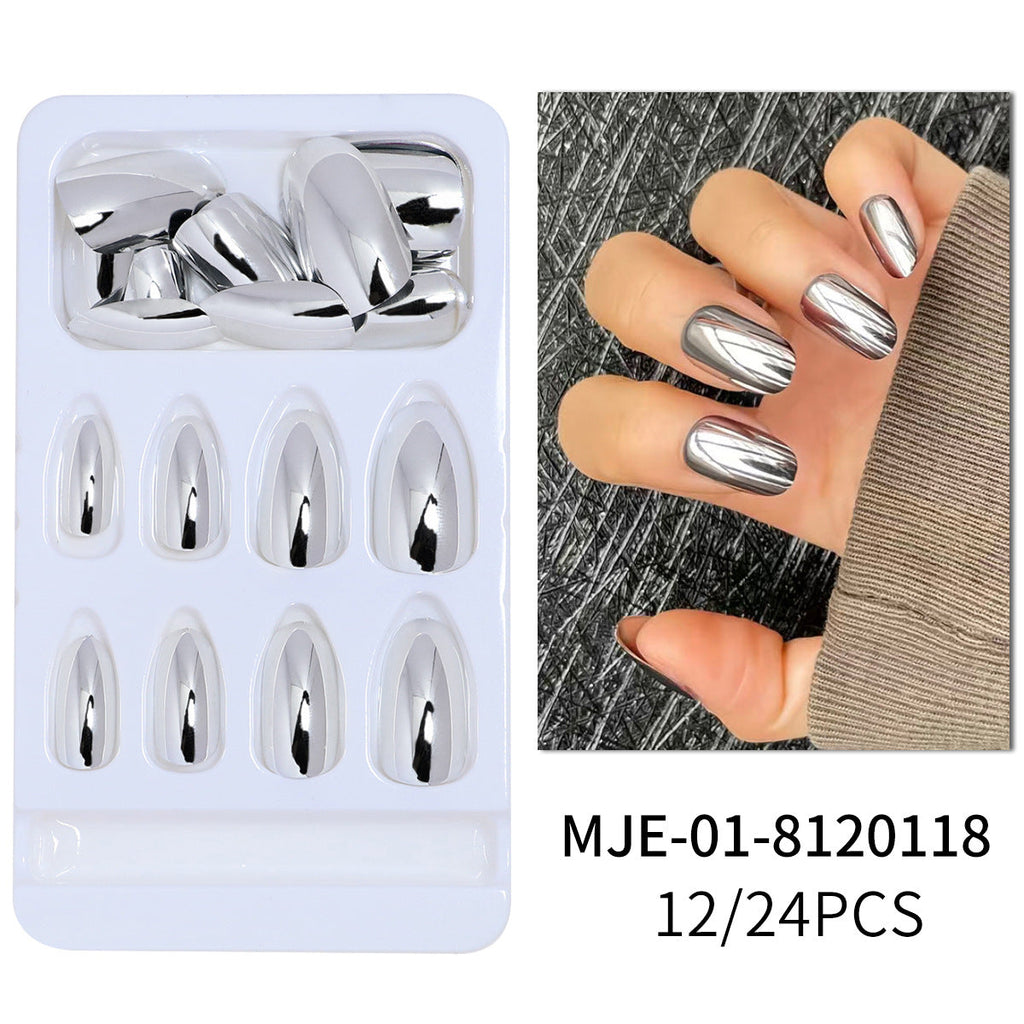 Siopsrl | Metallic Glossy Press-On Nail Set Siopsrl