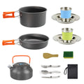 Siopsrl | lightweight hard-anodized camping cookware set with folding handles compact kettle and stainless cup plates Siopsrl