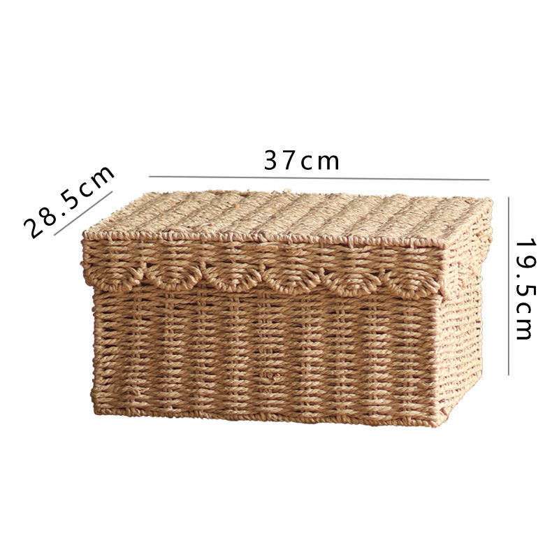 Storage basket with lid and reed design Siopsrl