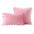 Velvet Tassel-Trim Square and Lumbar Decorative Pillow Set