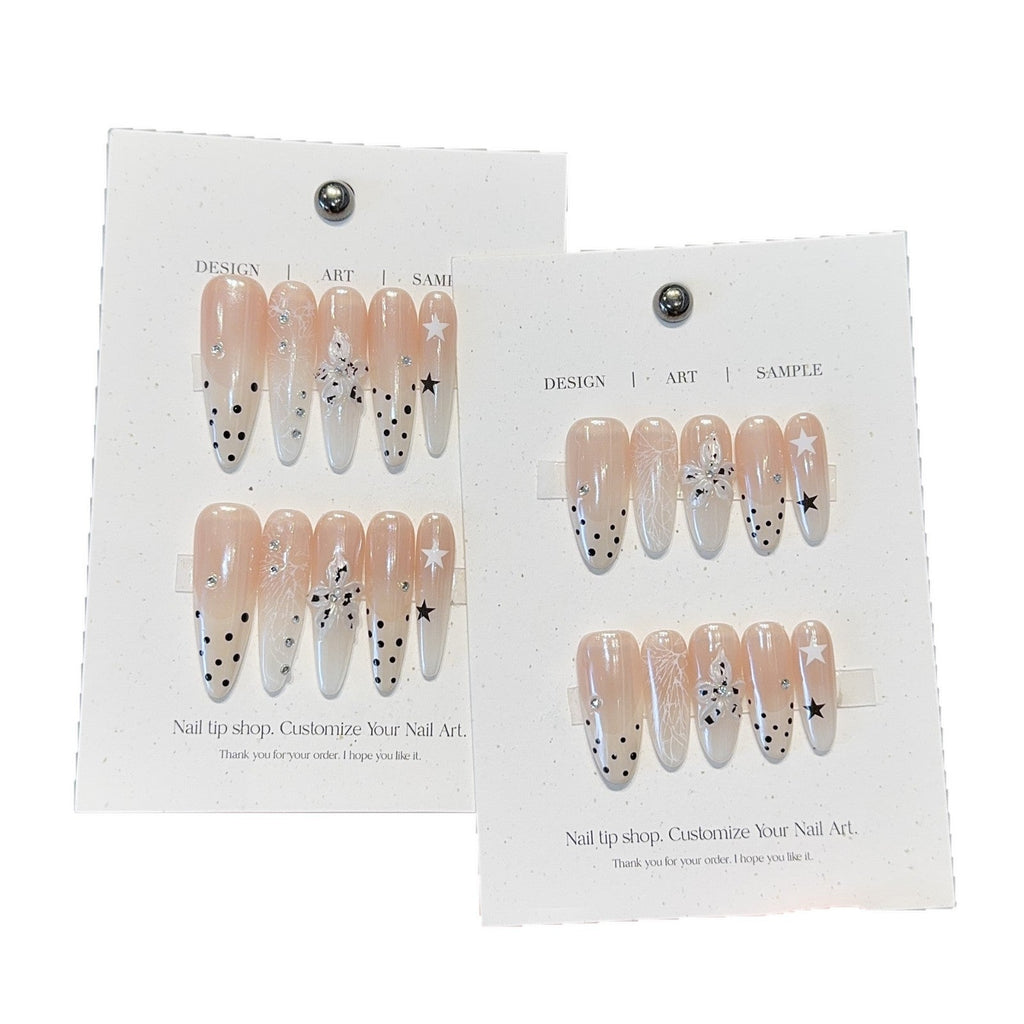 Siopsrl | Acrylic Nails Set with Creative Designs and Shimmering Accents Siopsrl