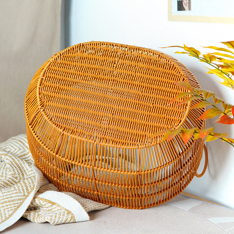 Women Braided Storage Basket with Practical Handles Siopsrl