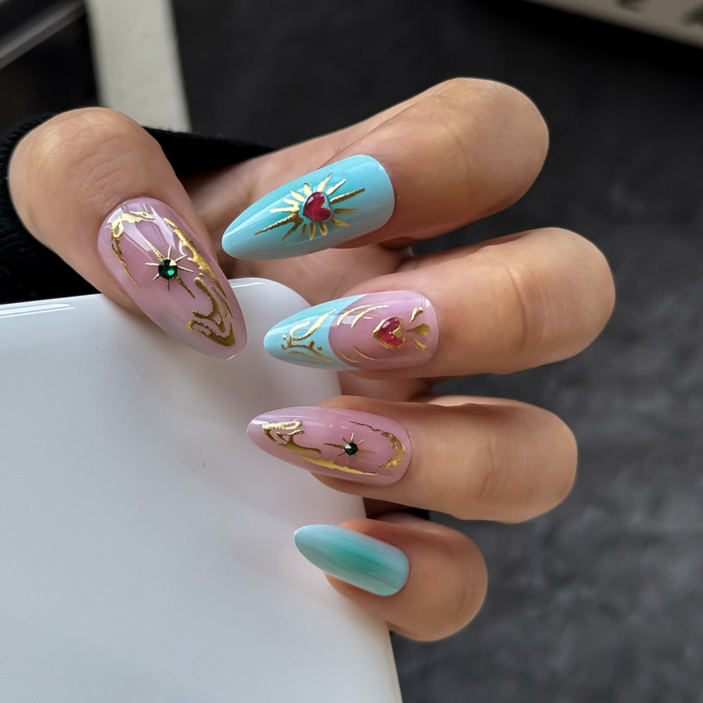 Siopsrl | Artistic Floral Embellished Press-On Nail Set Siopsrl