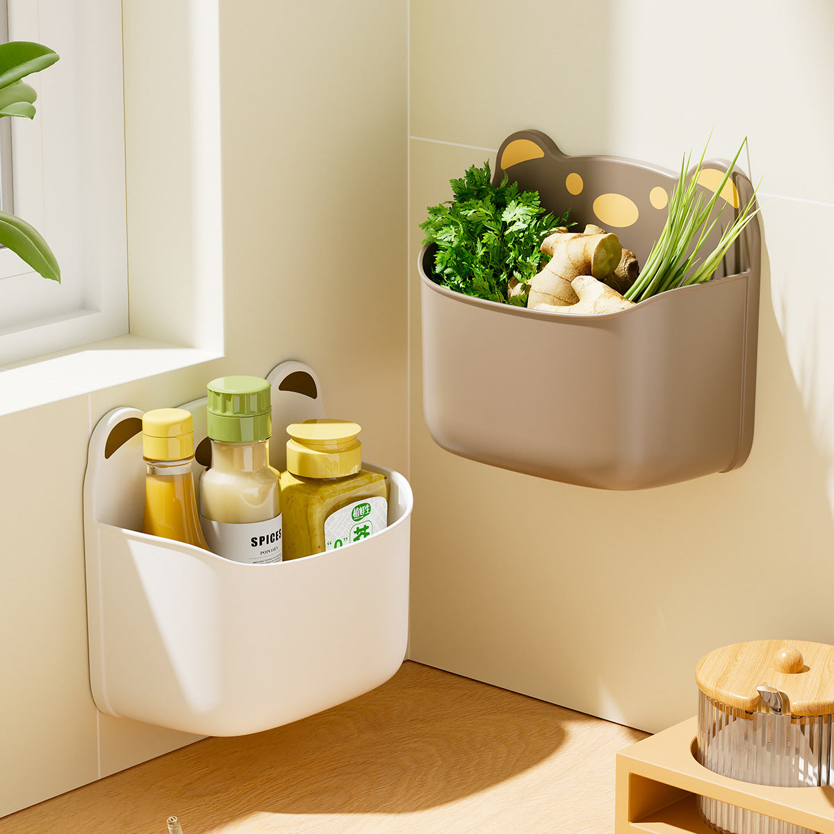 Wall-Mounted Cute Bear-Themed Storage Organizer Siopsrl