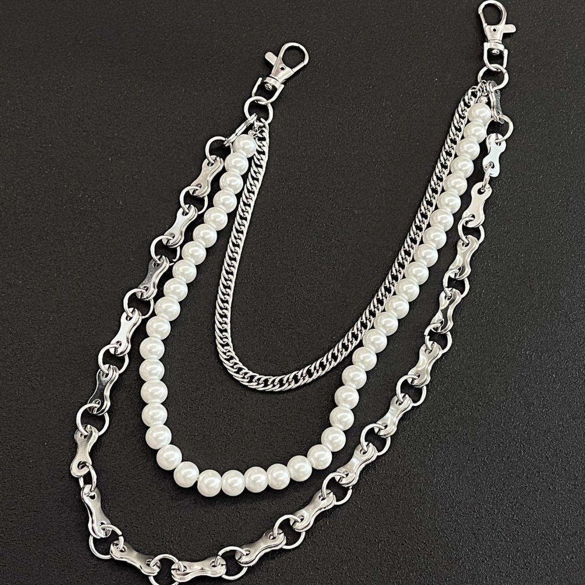 Siopsrl | Fashionable chain bracelet with pearls and metal links Siopsrl