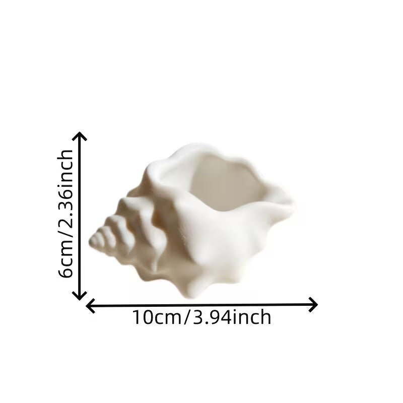 Siopsrl | Small Ceramic Conch Shell Bathroom Organizer Siopsrl