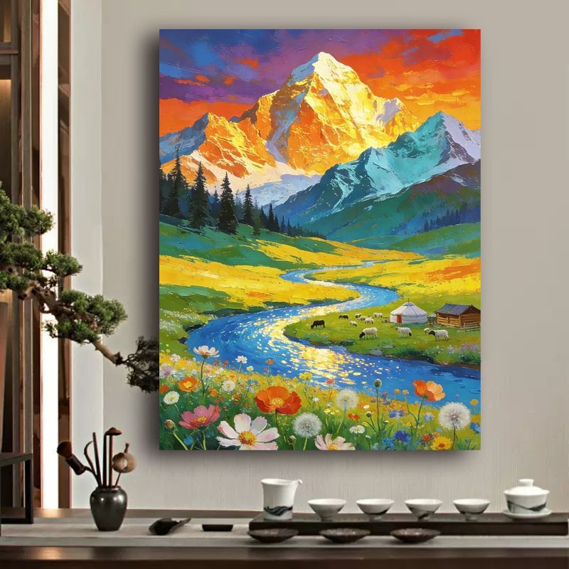 Siopsrl | Vibrant Mountain Landscape Canvas Art Siopsrl