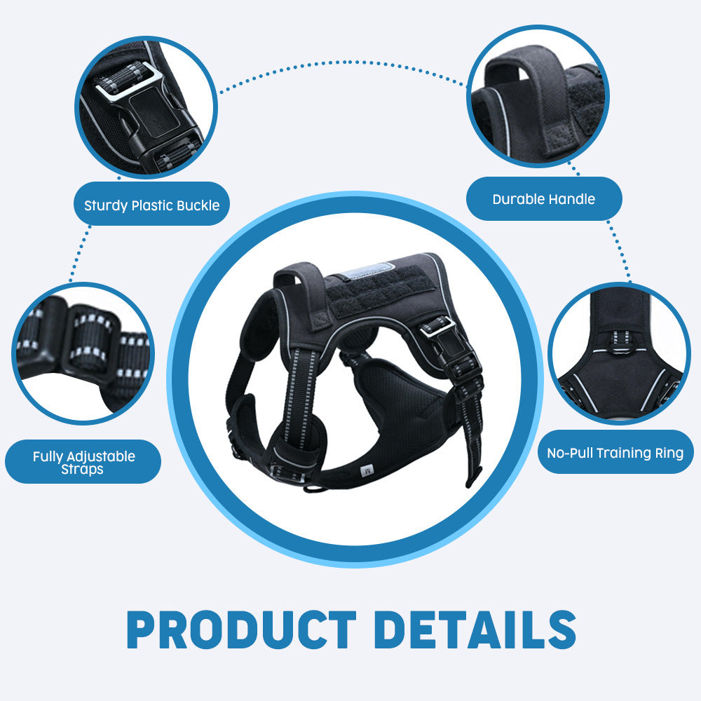 Siopsrl | Padded no-pull tactical dog harness with sturdy handle and reflective trim Siopsrl