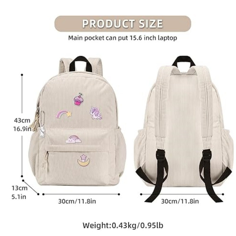 Siopsrl | Cord backpack with deep storage and stylish accents Siopsrl