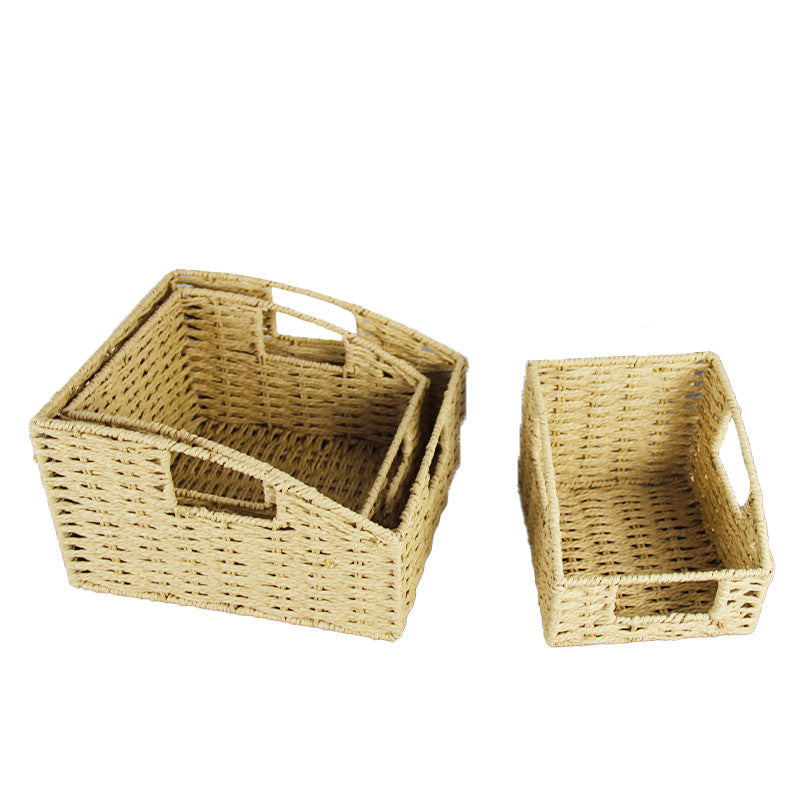 Natural Fiber Rectangular Storage Basket Siopsrl